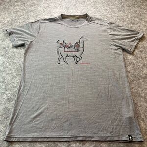 Smartwool Gray T-Shirt with Llama Graphic